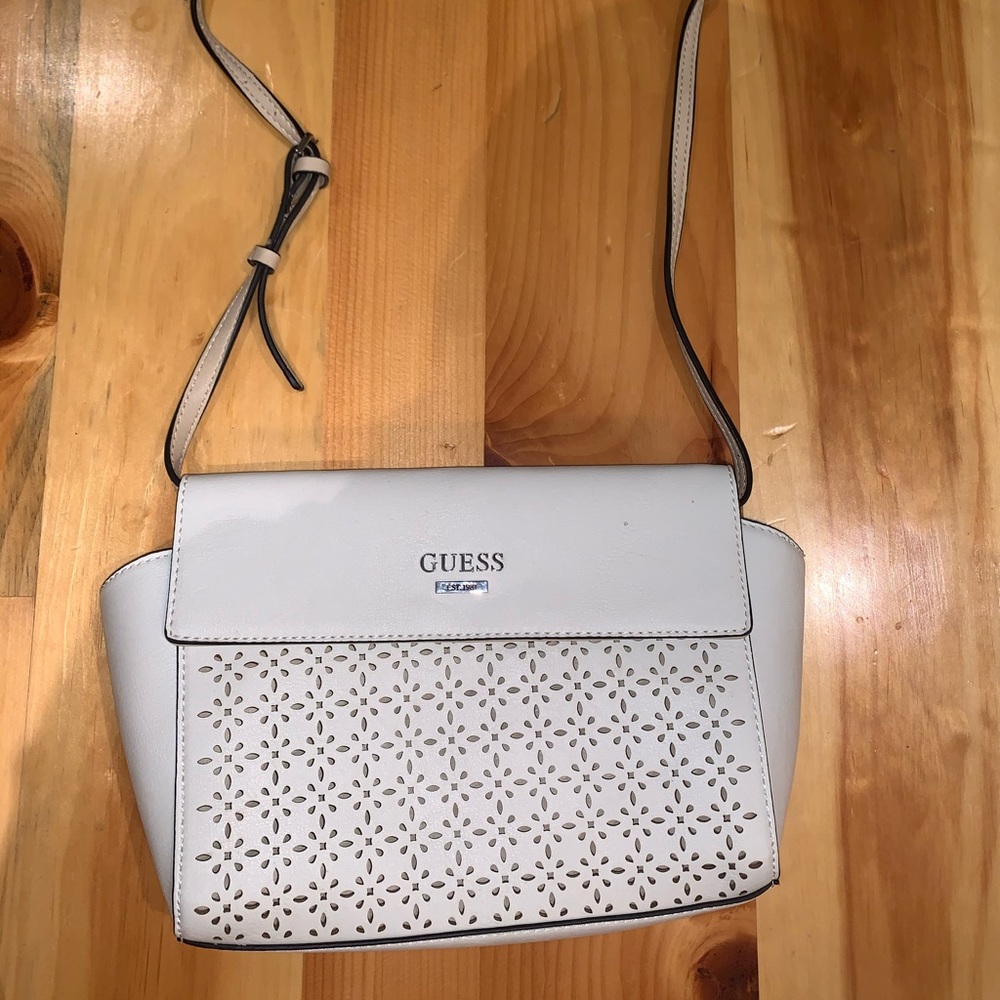 Guess white crossbody bag